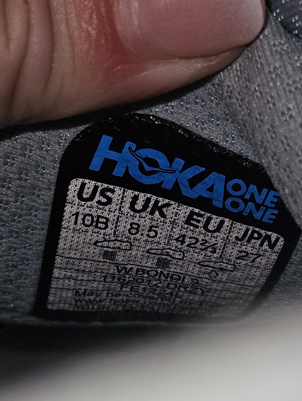 Hoka Bondi 9 Hoka One One Womens Pale Blue/Gray Running Sneakers Size 10B - Picture 6 of 10